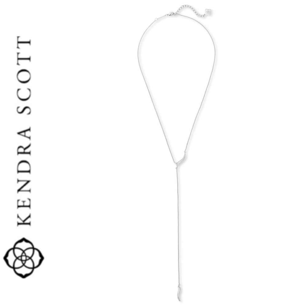 NWT Kendra Scott Jace Y rhodium plated necklace